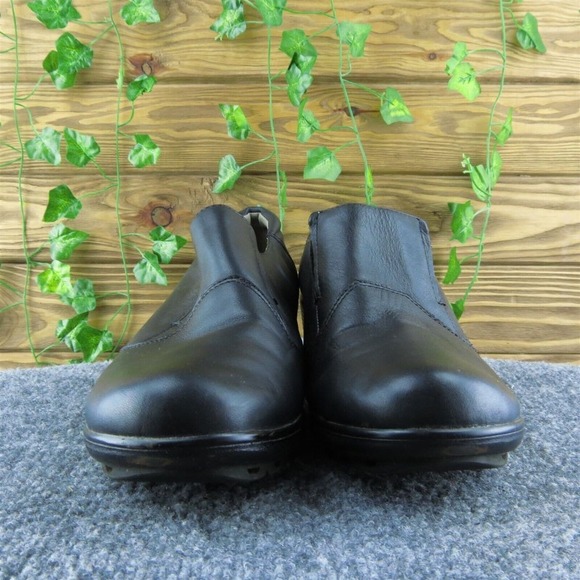 Easy Spirit Women Clog Shoes Black Leather Slip On Size 10 Medium - Picture 2 of 9
